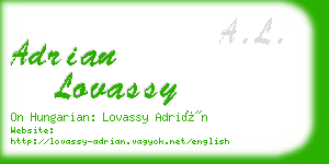 adrian lovassy business card